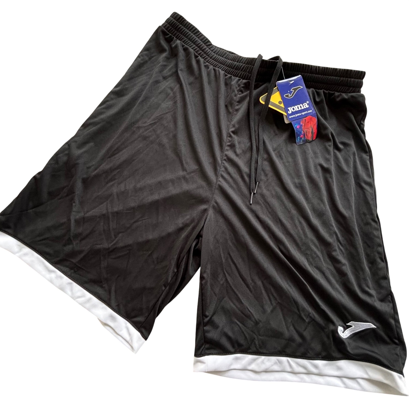 Joma Soccer Shorts Shiny Mens Large Black White Nwt Athletic Sporty
